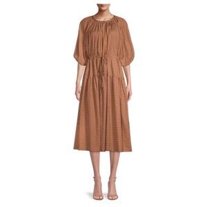 WEEKEND MAX MARA Lola Plaid Peasant Dress size 10